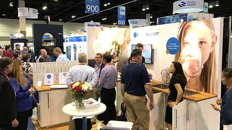 The Bluewater booth at the 2017 WQA Water Trade Show in Orlando attracted record numbers of visitors