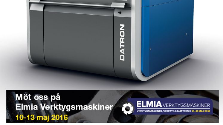 Höghastighetsfräsning under Elmia Verktygsmaskiner, Vi kommer att köra olika fräsarbeten med DATRON M8Cube. Se den på Elmia Verktygsmaskiner 10 - 13 Maj 2016. 