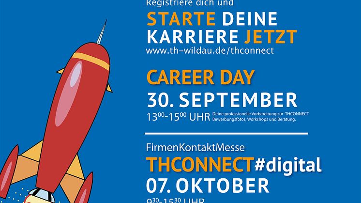 Am 7. Oktober 2021 lädt die TH Wildau Studierende, Absolvent/-innen, Unternehmen und Existenzgründer/-innen zur virtuellen Firmenkontaktmesse THConnect ein – bereits am 30. September 2021 organisiert die Hochschule den Career Day.