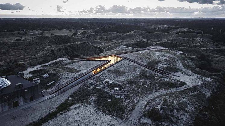 	 Tirpitzmuseet på Danmarks västkust, ritat av Bjarke Ingels Group, BIG, är ett av 134 projekt som kan vinna Nordic Architecture Fair Award