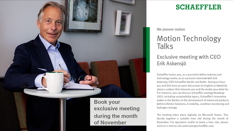 Motion Technology talks with Erik Askensjö, CEO Schaeffler Nordic and Baltic