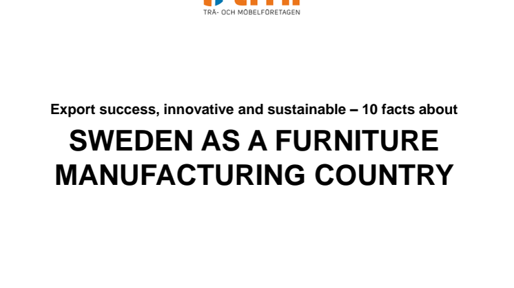 2015 TMF-report - 10 facts about Sweden as a furniture manufacturing country
