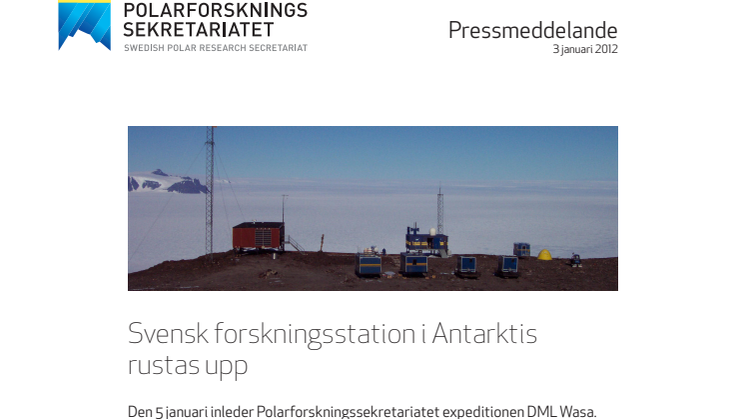 Svensk forskningsstation i Antarktis rustas upp