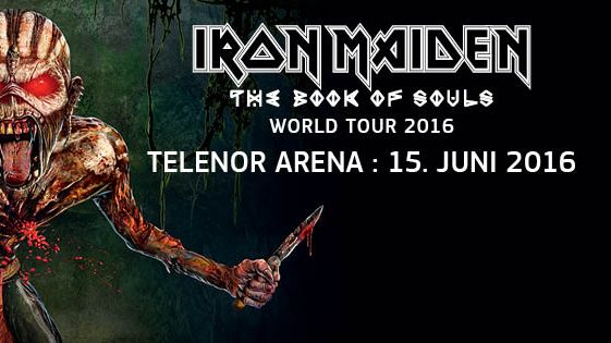 ​Iron Maiden bekrefter konsert i Norge den 15. juni 2016 med "The Book Of Souls World Tour"