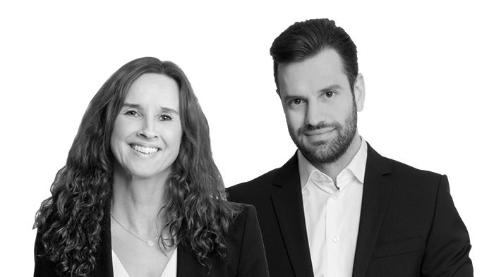 Malin Fuierer och Pege Abrahamsson, fastighetsmäklare och nya franchisetagare för  HusmanHagberg Österåker.