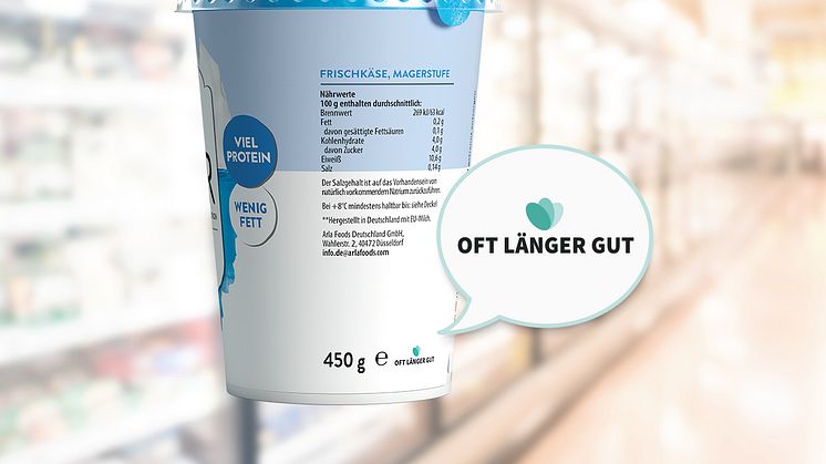 Alle Arla Skyr Becher haben nun den Hinweis "oft länger gut" 