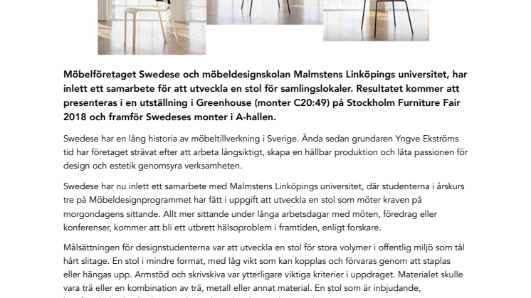 Swedese och Malmstensstudenter i kreativt designsamarbete