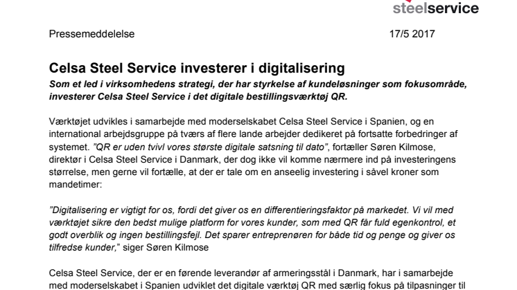 Celsa Steel Service investerer i digitalisering 