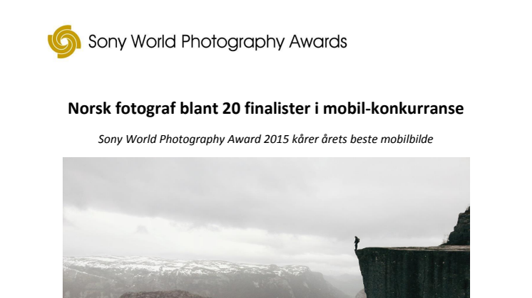 Norsk fotograf blant 20 finalister i mobilfoto-konkurranse