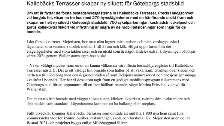 Kallebäcks Terrasser skapar ny siluett för Göteborgs stadsbild
