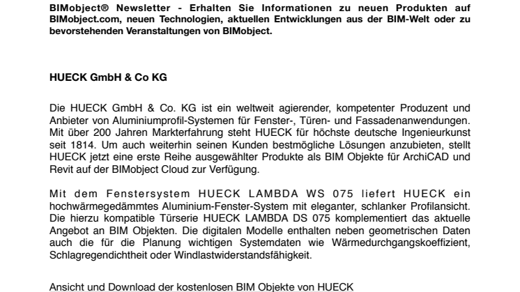 Newsletter - HUECK, Schneider Electric, SCA, SIMES