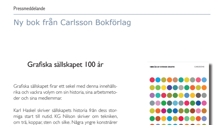Ny bok: 100 år av svensk grafik