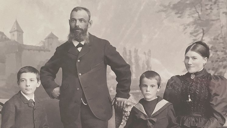 Grunnlegger Albert Gebert og familien hans.