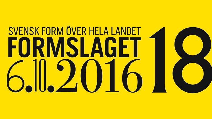 Svensk Forms födelsedag firas i hela landet 6 oktober 2016