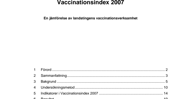 Vaccinationsindex 2007