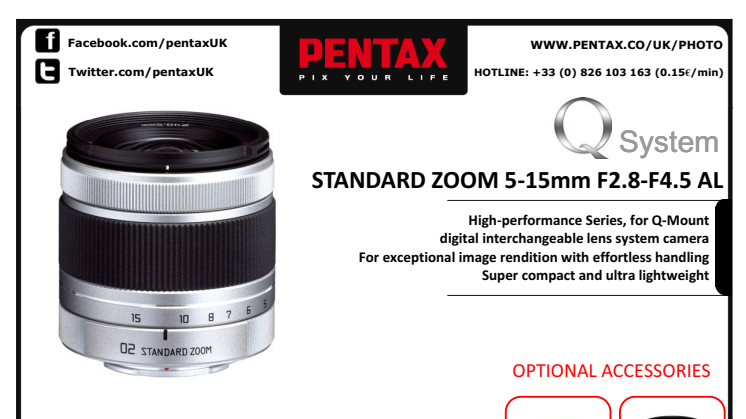 Pentax Q-objektiv 5-15mm spesifikasjoner
