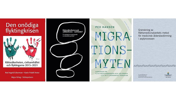 Fyra viktiga böcker om Sveriges handhavande av flyktingarna från 2015.