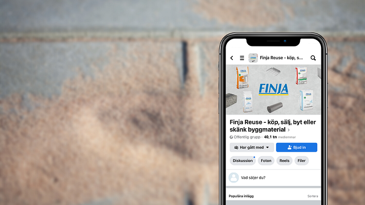 Finja Betong startar en marknadsplats för återbruk av byggvaror på Facebook