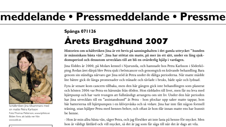 Årets Bragdhund 2007