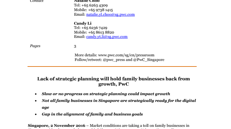 Lack of strategic planning will hold family businesses back from growth, PwC