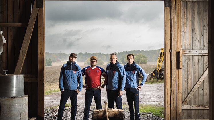 Det norske landslaget forbereder seg for VM i TIMBERSPORTS® sammen med OL-legende Olaf Tufte.