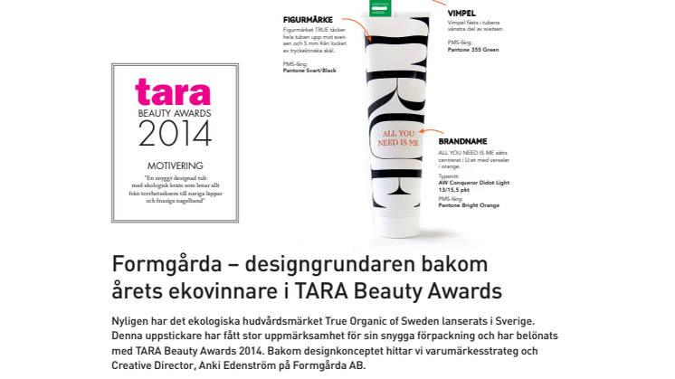 Formgårda – designgrundaren bakom årets ekovinnare i TARA Beauty Awards
