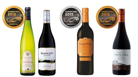 Vuoden Viinit 2015 -menestyjät