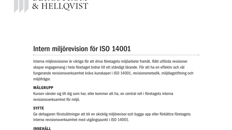 Intern revision för ISO 14001