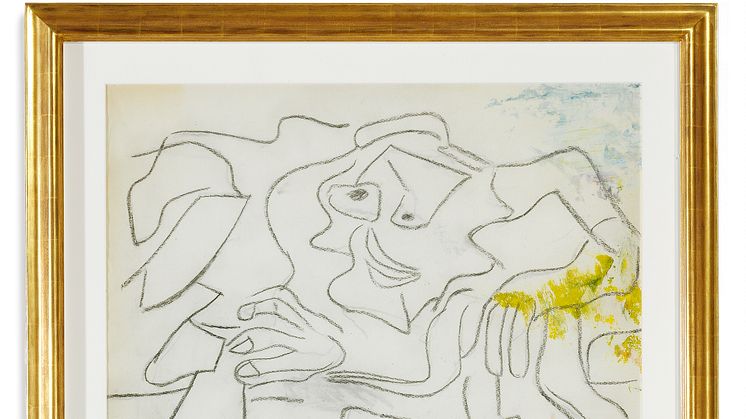 Willem de Kooning: ”Untitled”, ca. 1972-1974. Sortkridt og olie på pergament (dobbeltsidet). 170 x 105 cm. Vurdering: 1,6–2,2 mio. kr. 