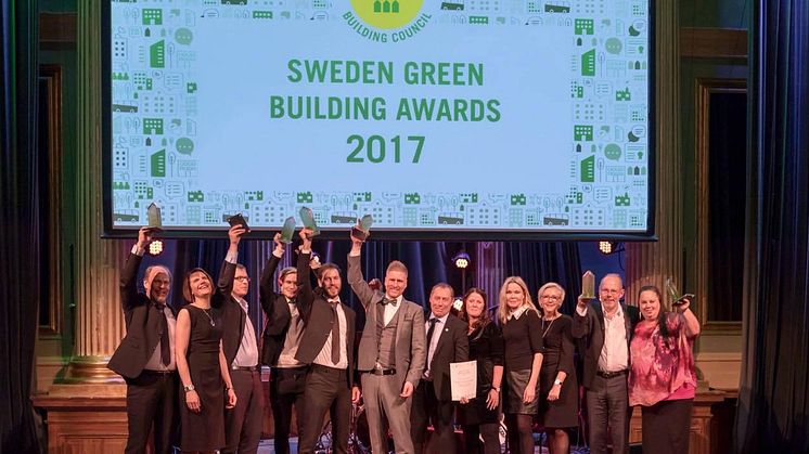 Innovativa lösningar, miljöhjältar och extraordinära byggnader prisade på Sweden Green Building Awards 2017
