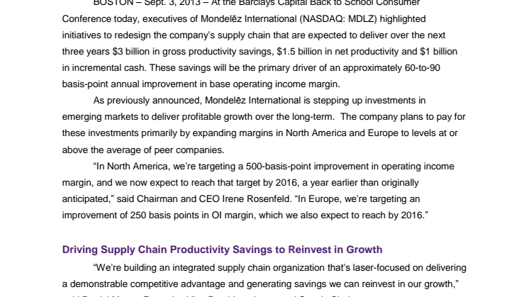 Mondelēz International Drives Margin Expansion Through Supply Chain Redesign