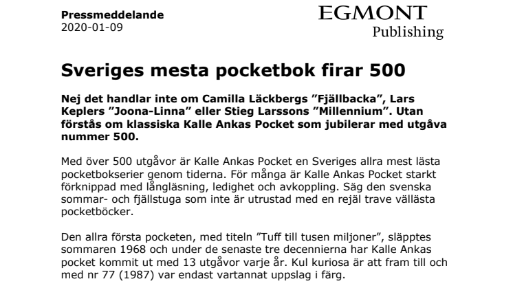 Sveriges mesta pocketbok firar 500 