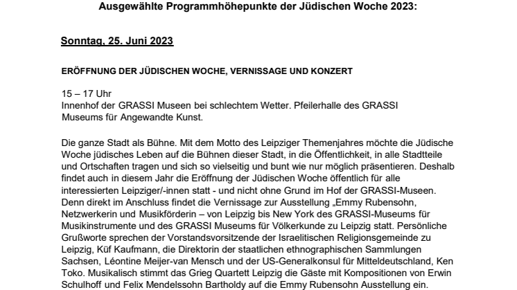 Programm Jüdische Woche Leipzig 2023