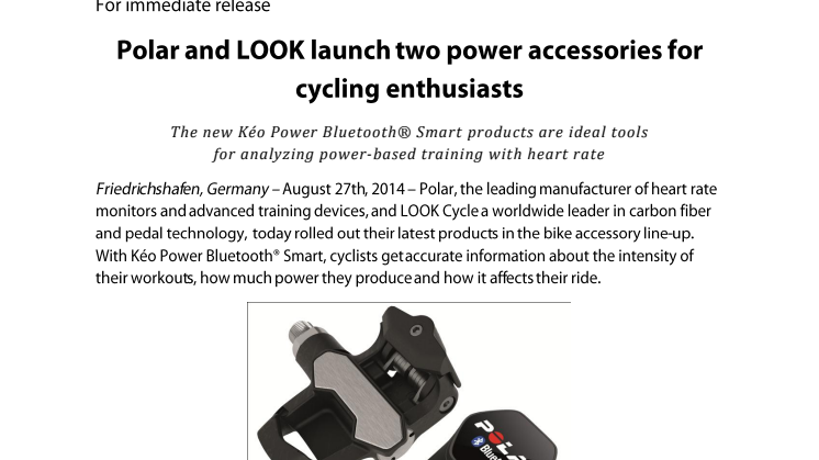 Polar and LOOK launch two power accessories for cycling enthusiasts