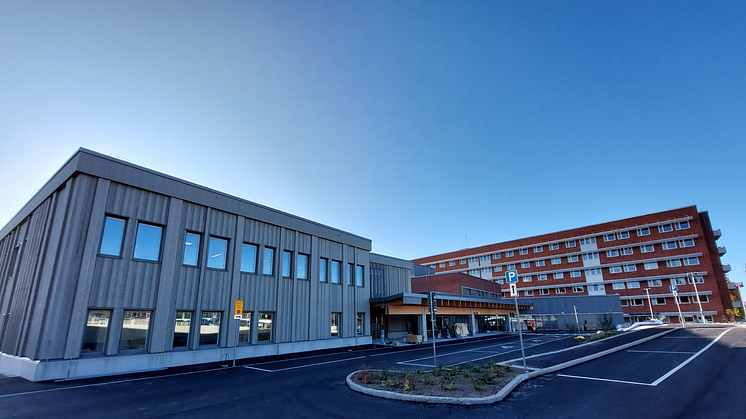Nu öppnar Mora Lasaretts nya huvudentré med vårdcentral och  lokaler för habilitering och barn- och ungdomspsykiatri