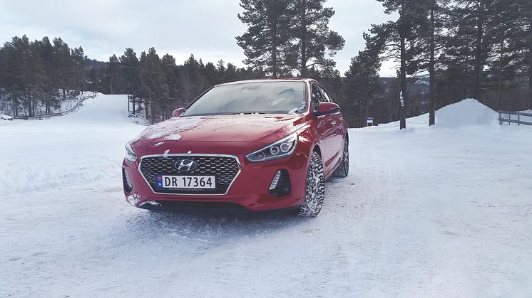 Nye Hyundai i30 på fjellet
