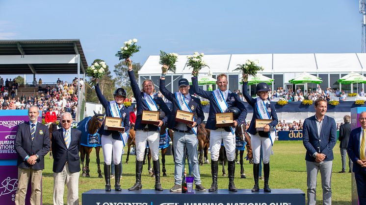 Sveriges lag vann Nations Cup i Falsterbo 2019, hur slutar det i år? Foto: Roland Thunholm.