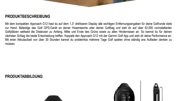 Datenblatt Garmin Approach G12