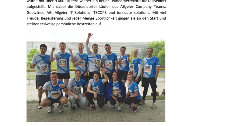 B2RUN: Allgeier Company Team macht Station in Düsseldorf