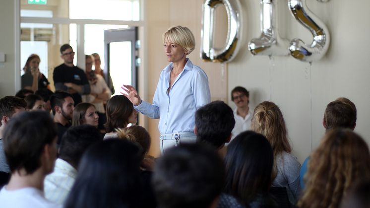 Malene Torp, Executive Director, DIS, vid invigningen av DIS lokaler på KMH i Stockholm. Foto: DIS