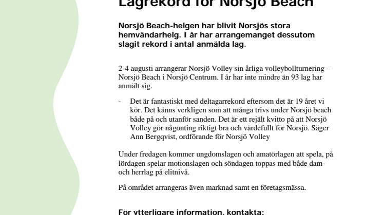 Lagrekord för Norsjö Beach