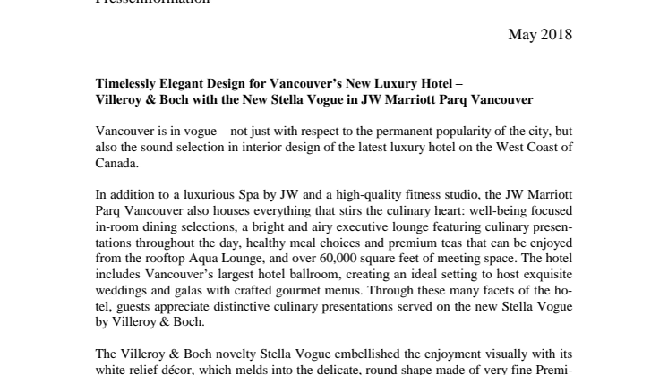 Timelessly Elegant Design for Vancouver’s New Luxury Hotel 
