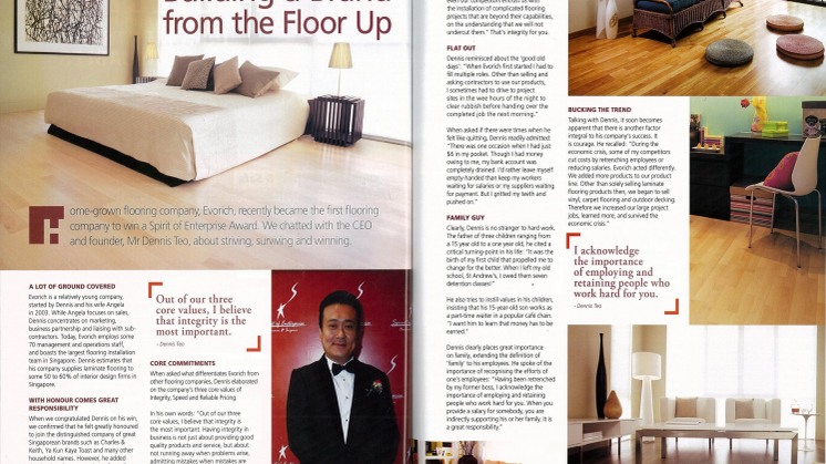 Evorich 1st Featured on @Home Magazine by Home-Fix