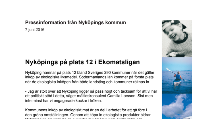 Nyköpings på plats 12 i Ekomatsligan