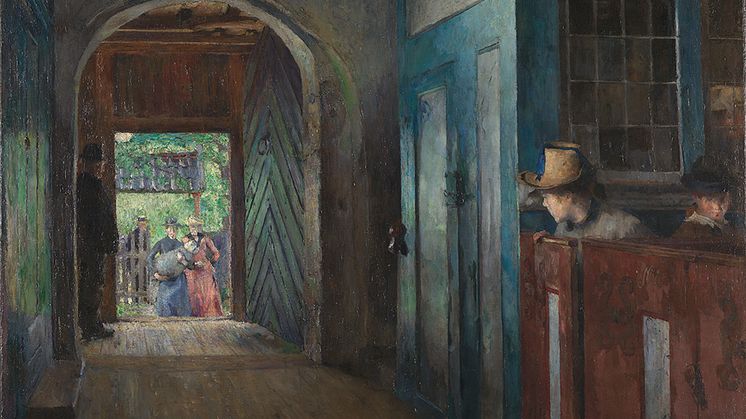 Harriet Backer, Barnedåp i Tanum Kirke, 1892. Olja på duk. Nasjonalmuseet, Oslo. Foto:Nasjonalmuseet/Børre Høstland