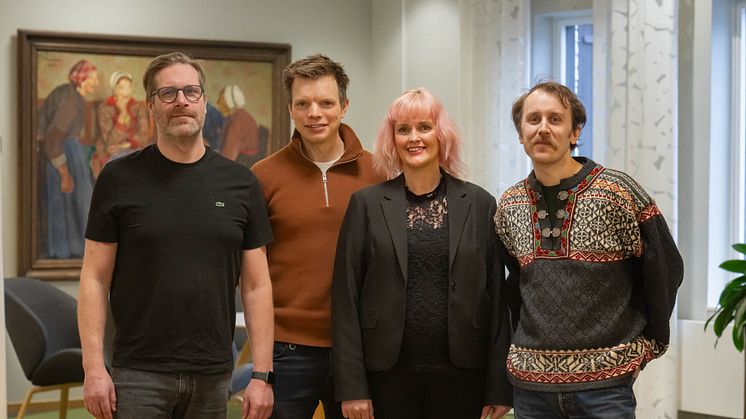 Daniel Olsson, David Levrén, Linnea Falinger, Johan Joliden och Roza Güclü Hedin (saknas på bilden) ska utse Årets Virvelvind 2024. 