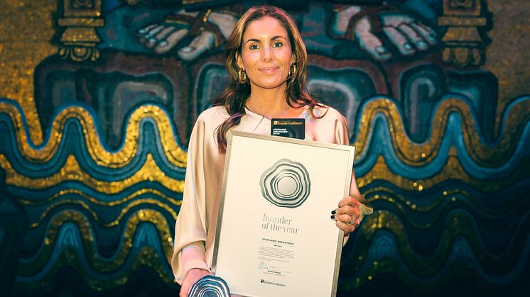 Stephanie Bergström, founder of Soft Goat received the Growth Rings in Silver for the global award Founder of the Year category Small Size Companies at the Founders Awards Gala held at Stockholm City Hall on September 22. 