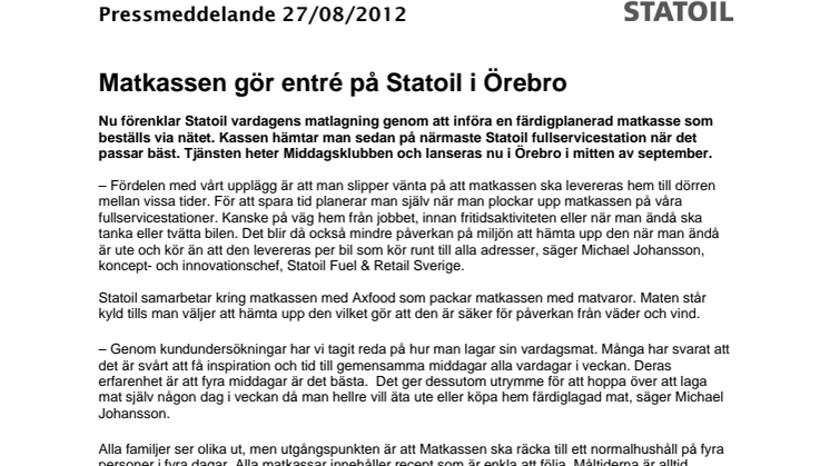 Matkassen gör entré på Statoil i Örebro