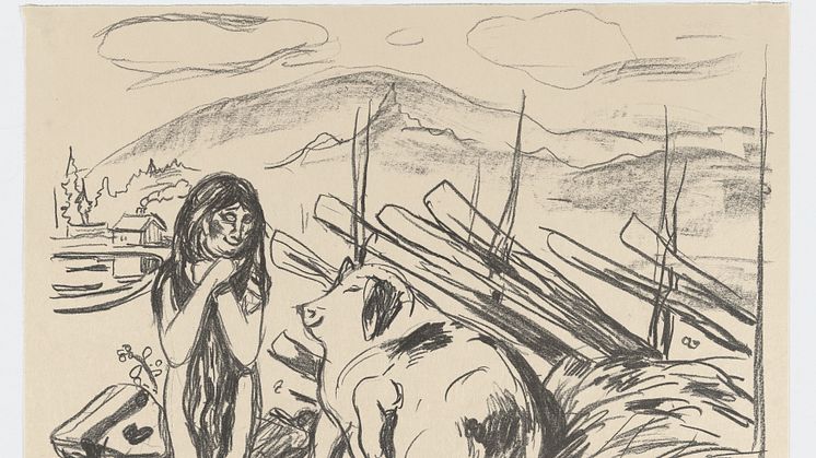 Edvard Munch: Omega og svinet / Omega and the Pig (1908-1909)