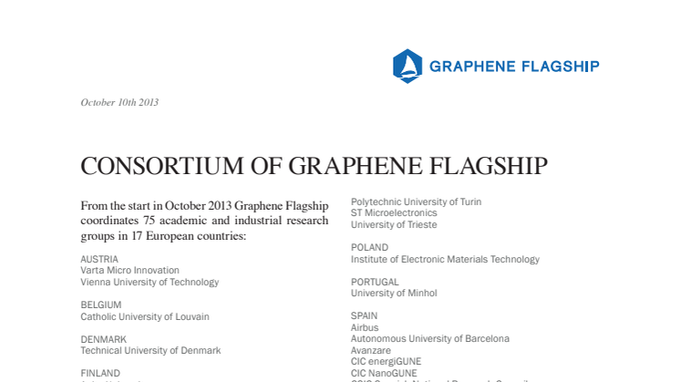 Consortium of Graphene Flagship